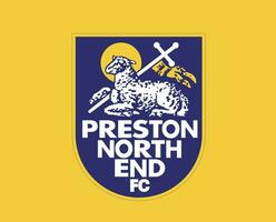 preston Nord fin club symbole logo premier ligue Football abstrait conception vecteur illustration avec Jaune Contexte