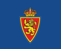 réel Saragosse club symbole logo la liga Espagne Football abstrait conception vecteur illustration avec bleu Contexte