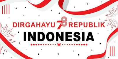 plat dessin animé bannière conception salutation dirgahayu republik Indonésie ke-78, lequel veux dire le 78ème indonésien indépendance journée vecteur