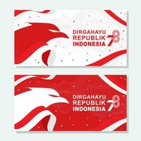 variation bannière salutation dirgahayu republik Indonésie 78ème vecteur