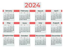 calendrier conception annuel rapport 2024 pour votre affaires vecteur