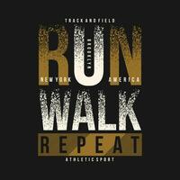 courir marcher abstrait, typographie conception vecteur, graphique illustration, pour t chemise vecteur