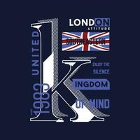 Londres uni Royaume graphique typographie, t chemise vecteur, conception mode, illustration, bien pour décontractée style vecteur