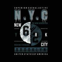 Brooklyn Nouveau york typographie graphique conception, pour t chemise impressions, vecteur illustration