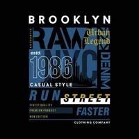 brut denim Brooklyn Urbain rue, graphique conception, typographie vecteur illustration, moderne style, pour impression t chemise