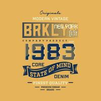 Brooklyn typographie graphique conception, pour t chemise impressions, vecteur illustration