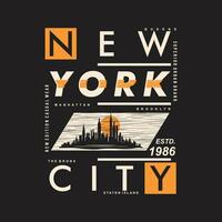 Nouveau york ville texte cadre, graphique t chemise conception, typographie vecteur, illustration, décontractée style vecteur