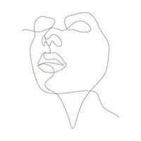 femme visage lèvres attrayant féminin minimaliste un ligne dessin vecteur illustration