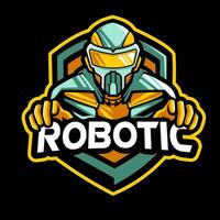robot e sport mascotte logo conception vecteur