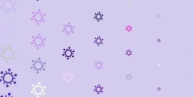 motif vectoriel rose violet clair avec des éléments de coronavirus