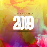 Abstrait joyeux nouvel an 2019 élégant vecteur