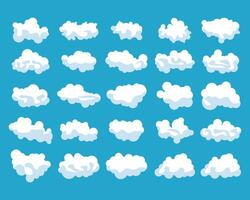 dessin animé des nuages moderne, icône ellements illustration vecteur