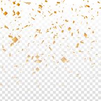 Fond transparent abstrait confettis d'or vecteur