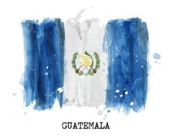 drapeau de la peinture à l'aquarelle du guatemala. vecteur. vecteur