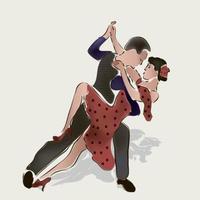 illustration vectorielle de couple danse vecteur