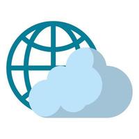 globe avec nuage vecteur