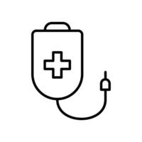 infuser - du sang sac icône médical panneaux ensemble sur blanc Contexte vecteur