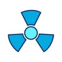 radioactif symbole icône. nucléaire radiation avertissement signe. atomique énergie logo. isolé sur blanc Contexte. vecteur