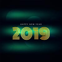 Abstrait joyeux nouvel an 2019 salutation vecteur