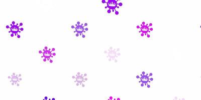 motif vectoriel rose violet clair avec des éléments de coronavirus