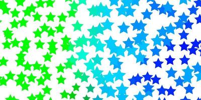 modèle vectoriel vert bleu clair avec des étoiles au néon