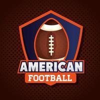 affiche de football américain avec ballon en bouclier vecteur