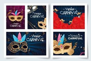 définir l'affiche du carnaval de venise avec décoration vecteur