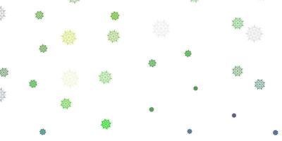 motif vectoriel vert bleu clair avec des flocons de neige colorés