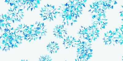 vecteur bleu clair toile de fond de beaux flocons de neige avec des fleurs