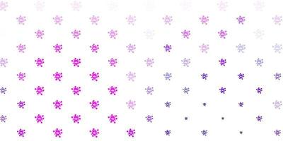 toile de fond de vecteur violet clair avec symboles de virus