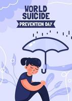 affiche de la journée mondiale de prévention du suicide vecteur