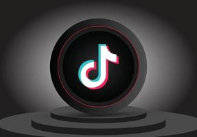 icône de tiktok 3d de médias sociaux vecteur