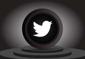 icône de twitter 3d de médias sociaux vecteur