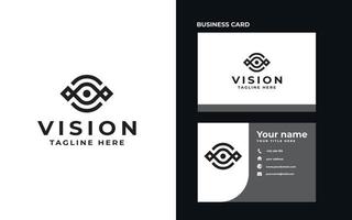 Vision eye monogramme concept logo template vector illustration