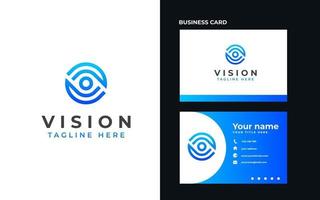 Vision eye monogramme concept logo template vector illustration