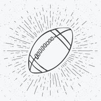 football, étiquette vintage de ballon de rugby, croquis dessinés à la main, insigne rétro texturé grunge, impression de t-shirt de conception de typographie, illustration vectorielle vecteur