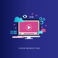Campagne de marketing vidéo promotion en ligne vecteur