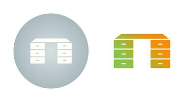 table avec icône de vecteur de tiroirs