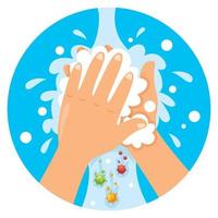 se laver les mains pour les soins personnels quotidiens vecteur