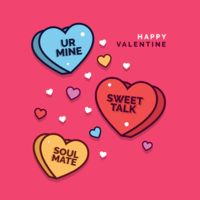 Valentine Candy Hearts Vecteur