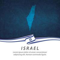 drapeau d'israël avec carte vecteur