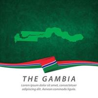le drapeau de la gambie avec carte vecteur