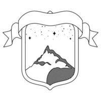 joli badge de montagne vecteur