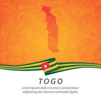 drapeau du togo avec carte vecteur