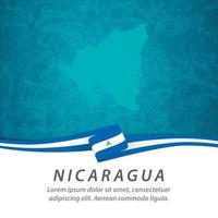 drapeau nicaragua avec carte vecteur