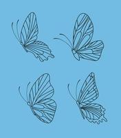 quatre beaux papillons vecteur