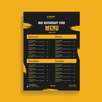 restaurant nourriture un service menu conception modèle vecteur