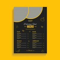 restaurant nourriture un service menu conception modèle vecteur