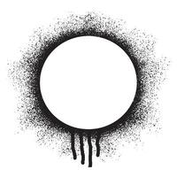 cercle Cadre graffiti avec noir vaporisateur peindre vecteur