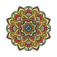 motif d'ornement rond mandala ethnique avec coloré vecteur